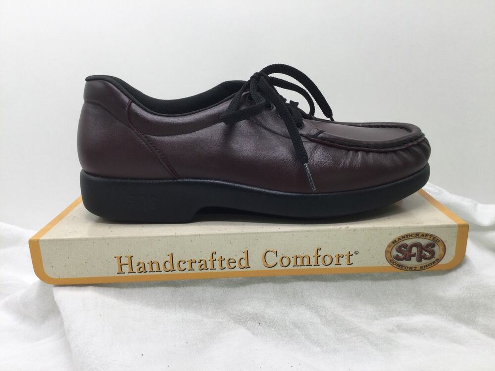 SAS Maroon Lace Up Loafer Womens 7M Comfort Shoes New